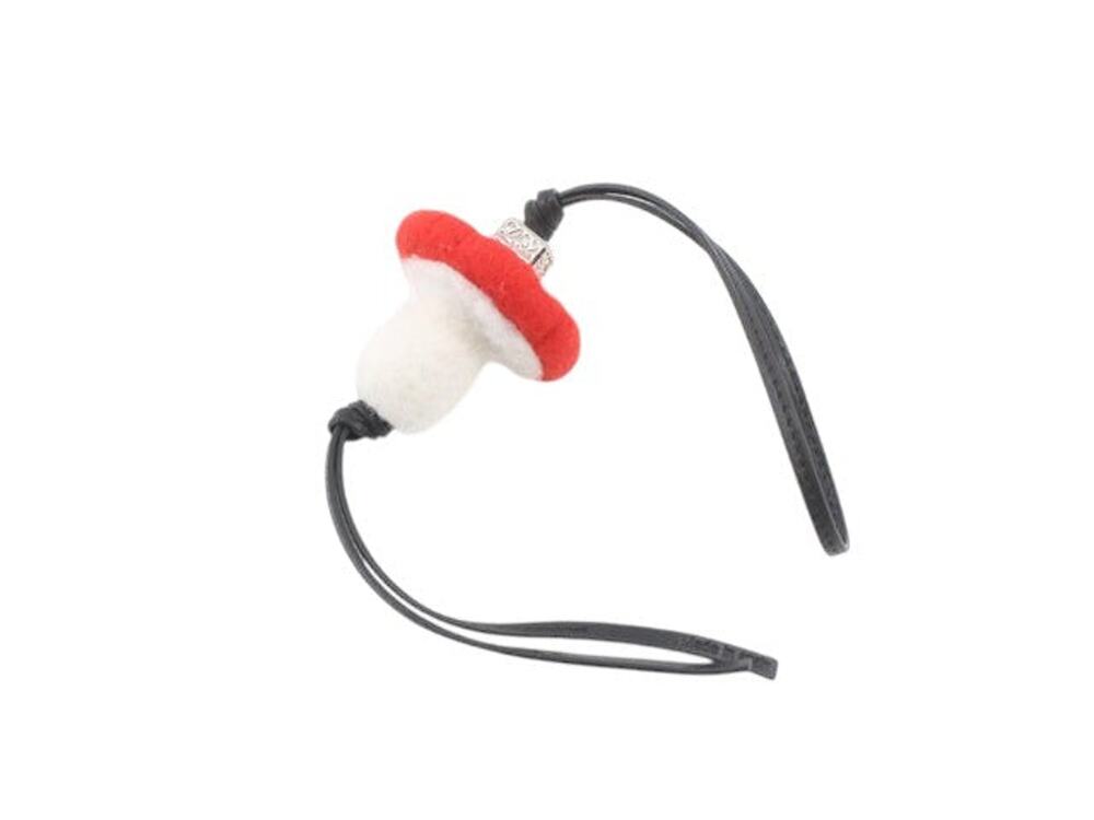 6922 - Loewe Mushroom Felt Bag Charm Keychain Red White